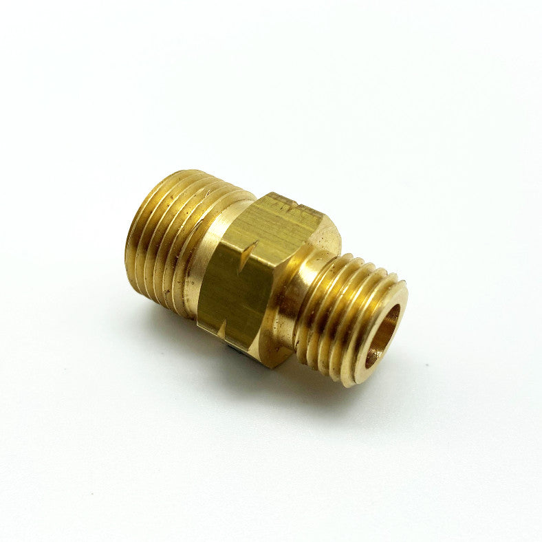 Dubbelnippel G1/4" - G3/8"V-Gasolkoppling-Skarvkoppling-1/4" gänga-3/8" gänga