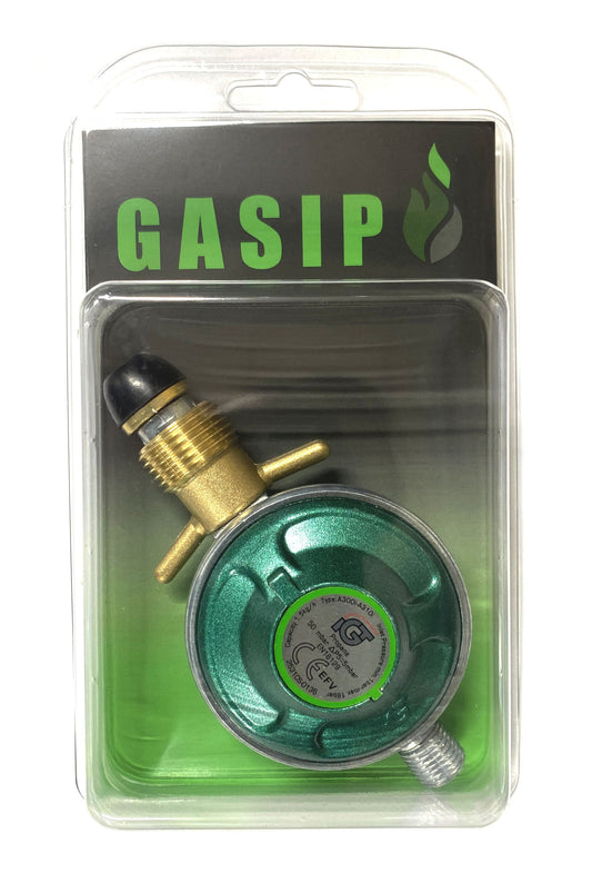 Regulator 50 mbar 1/4"V-Reduceringsventil-Gasolkoppling-Grill-Camping